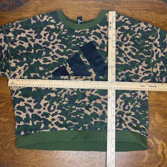 Adidas M Camo Leopard Crop Pullover Sweater​​ - Picture 8 of 14